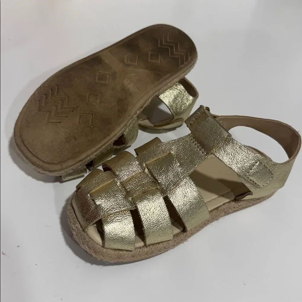 Zara Terez Metallic Gold Kids Sandals EUC
